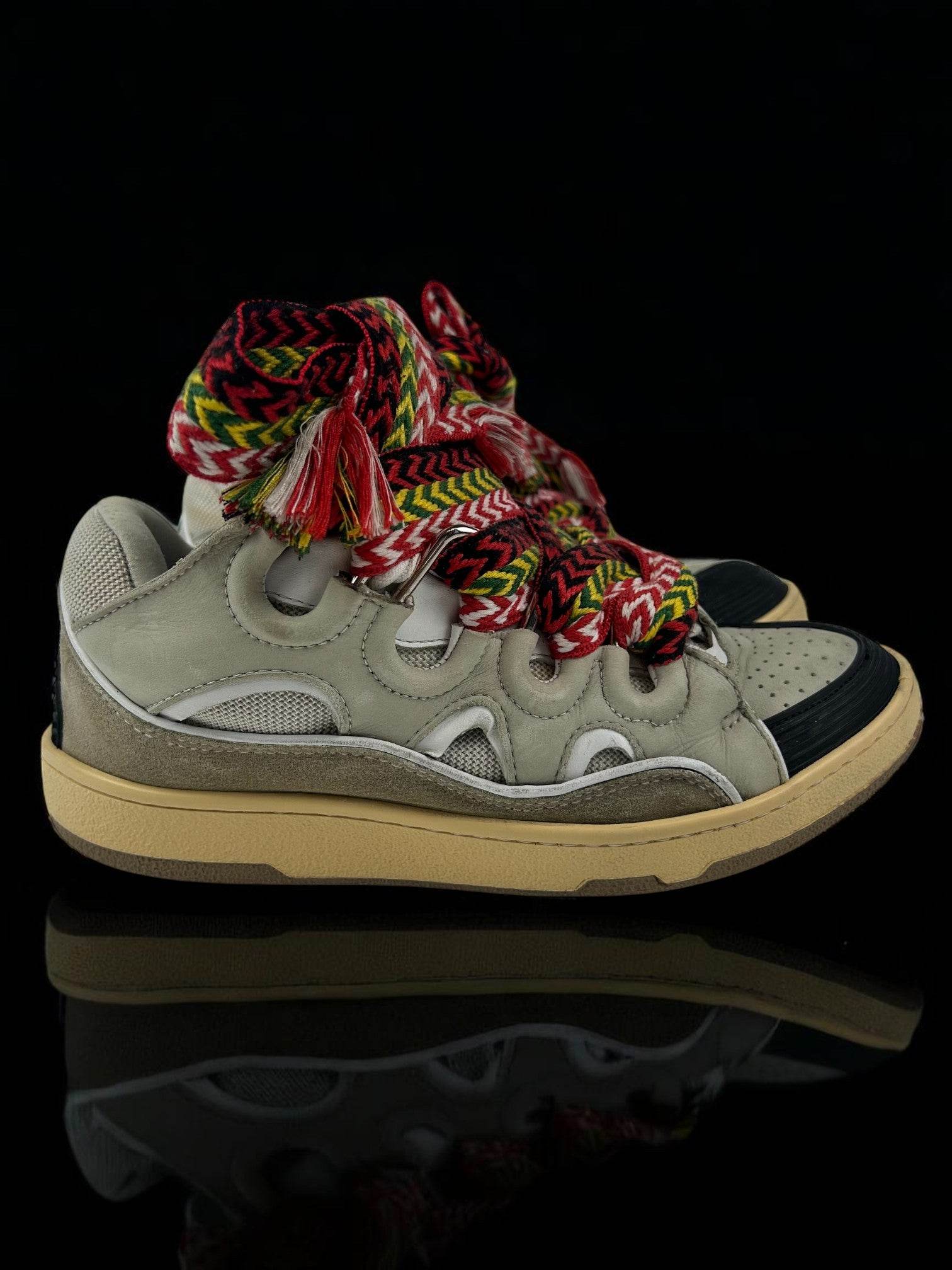 Lanvin White Ivory Curb Sneakers - V STEALS