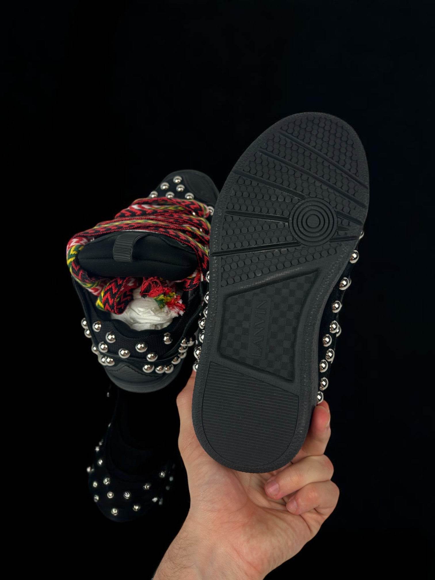 Lanvin Curb Black Studs Sneakers - V STEALS