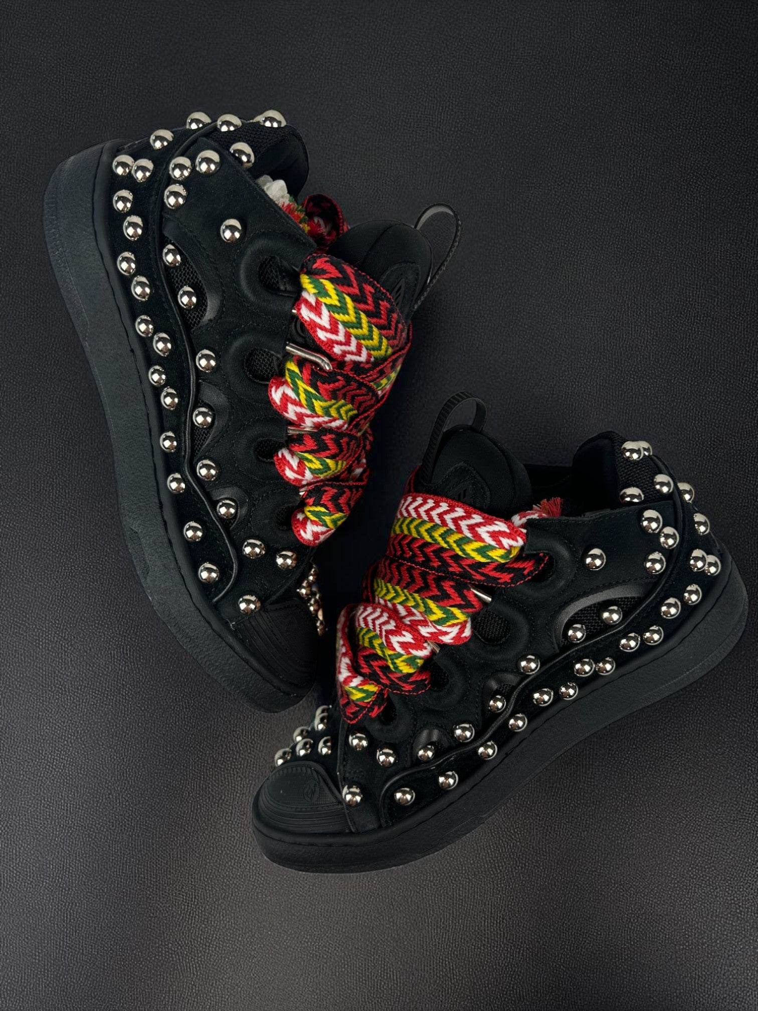 Lanvin Curb Black Studs Sneakers - V STEALS