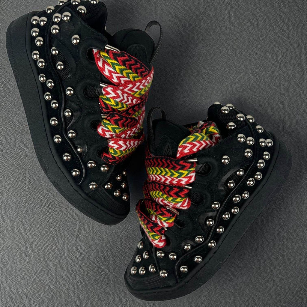 Lanvin Curb Black Studs Sneakers - V STEALS