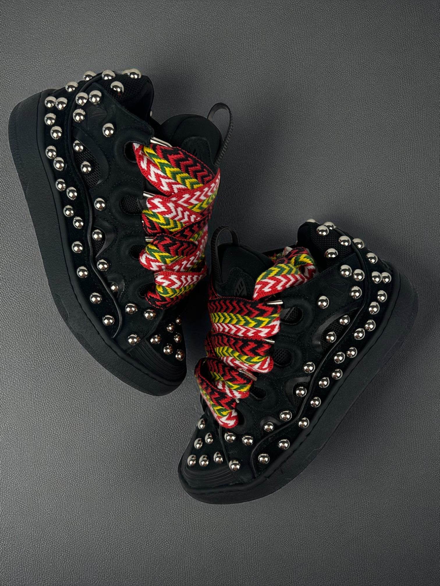 Lanvin Curb Black Studs Sneakers - V STEALS