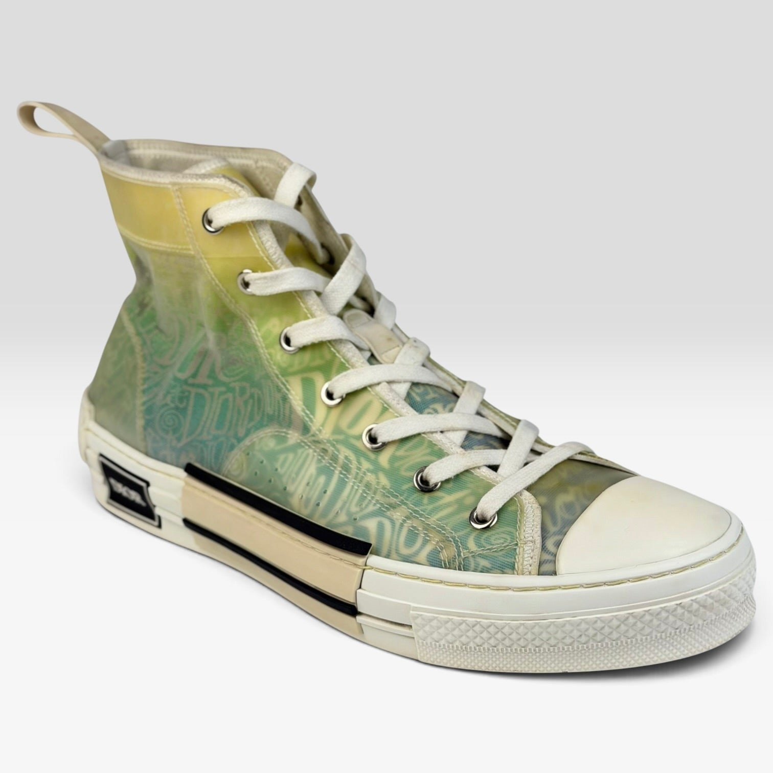 V STEALS Dior x Shawn Stussy B23 high-top sneaker in multicolor canvas with signature hand-drawn graphic print